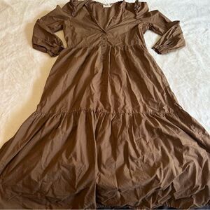 Nation LTD Brown Tiered Dalia Victorian Dress Women's Size Small